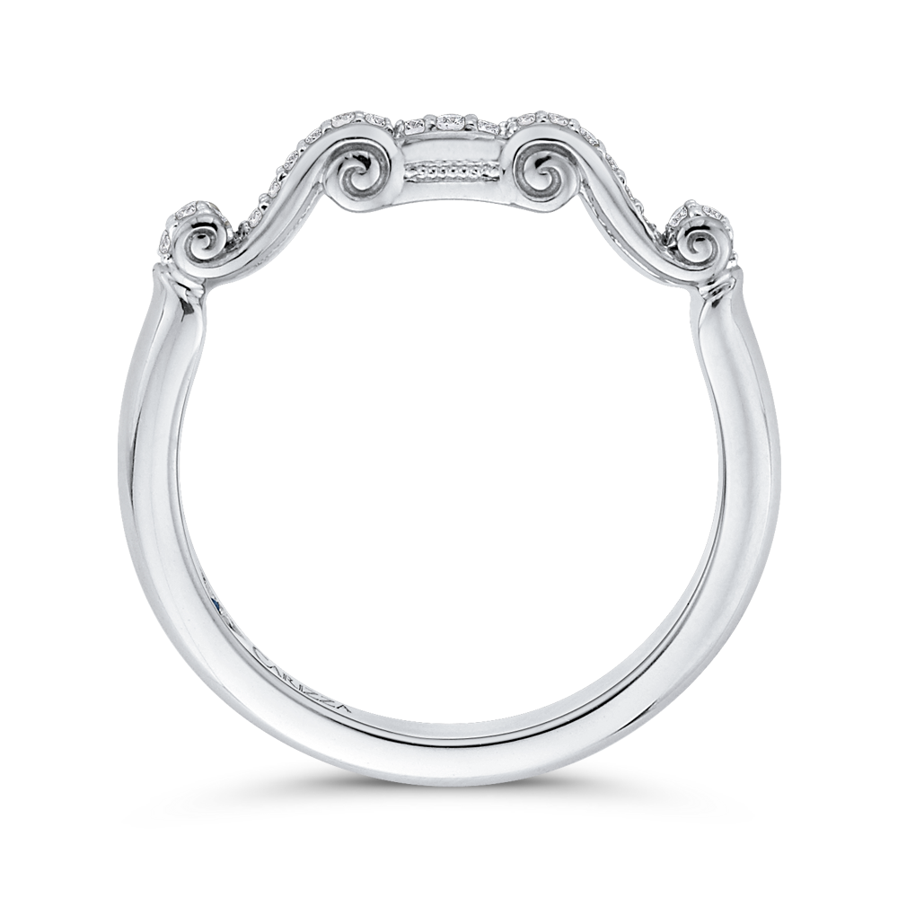 Round Diamond Wedding Band in 14K White Gold