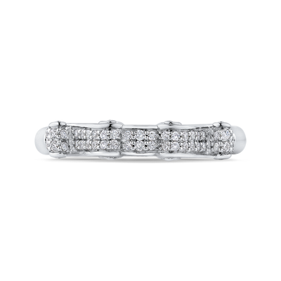 Round Diamond Wedding Band in 14K White Gold