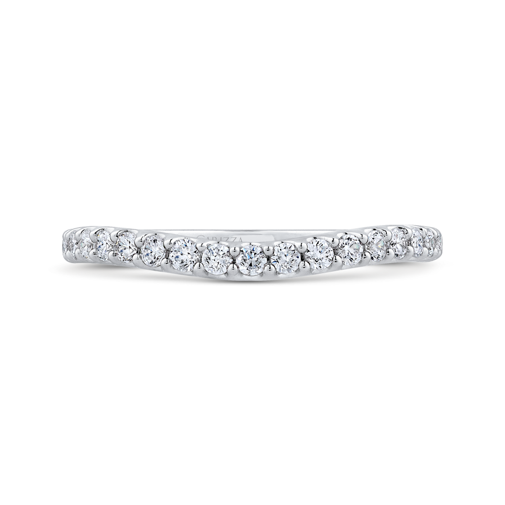 Round Diamond Half-Eternity Wedding Band in 14K White Gold