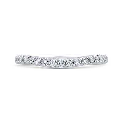 Round Diamond Half-Eternity Wedding Band in 14K White Gold