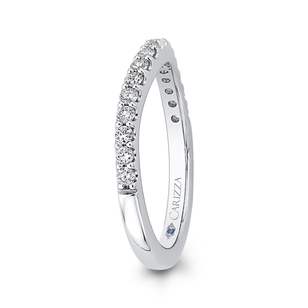 Round Diamond Half-Eternity Wedding Band in 14K White Gold