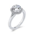 Split Shank Diamond Split Shank Halo Engagement Ring in 14K White Gold (Semi-Mount)