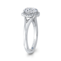 Split Shank Diamond Split Shank Halo Engagement Ring in 14K White Gold (Semi-Mount)