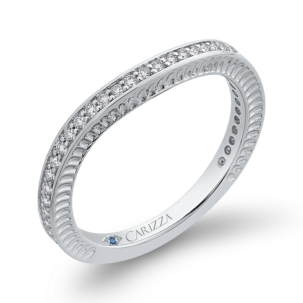 Round Diamond Wedding Band in 14K White Gold