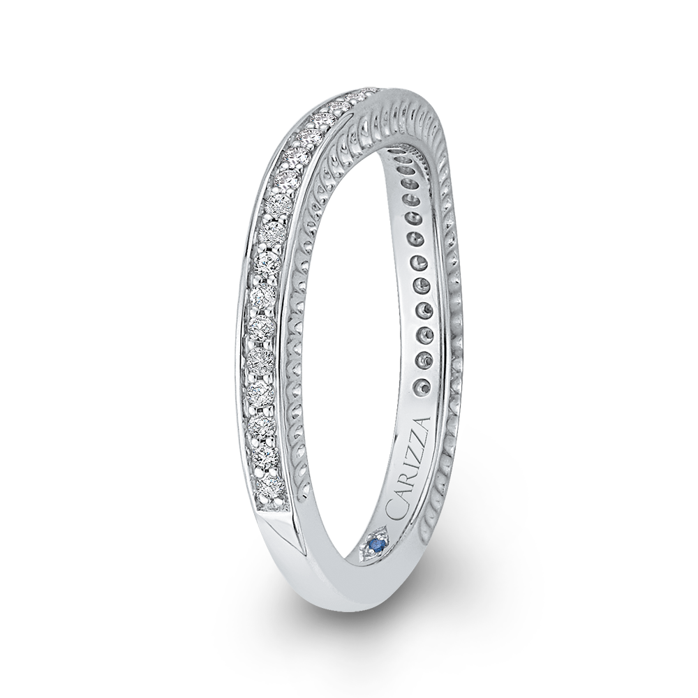 Round Diamond Wedding Band in 14K White Gold