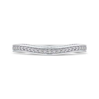 Round Diamond Wedding Band in 14K White Gold