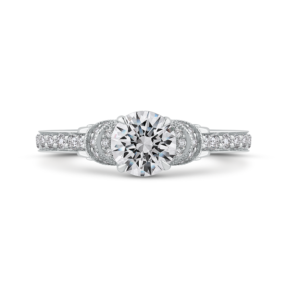 Diamond Engagement Ring in 14K White Gold (Semi-Mount)