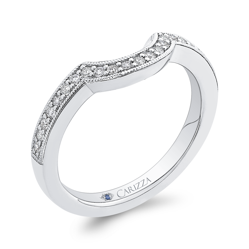 Round Diamond Half-Eternity Wedding Band in 14K White Gold