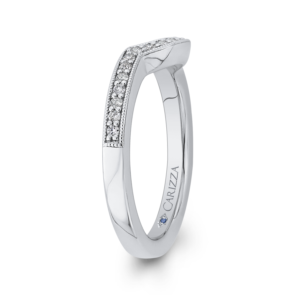 Round Diamond Half-Eternity Wedding Band in 14K White Gold