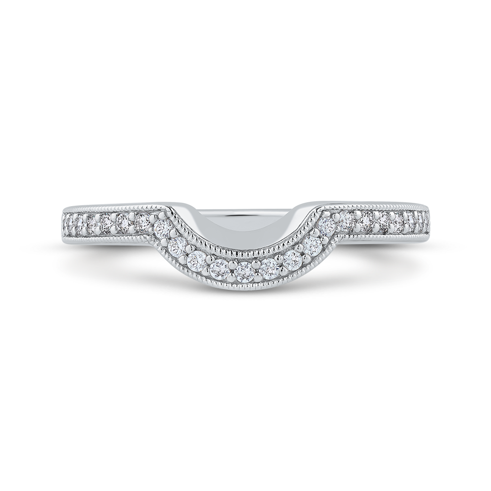 Round Diamond Half-Eternity Wedding Band in 14K White Gold