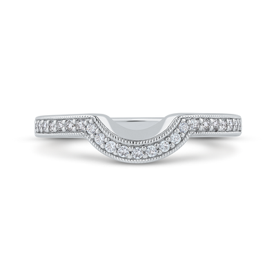 Round Diamond Half-Eternity Wedding Band in 14K White Gold