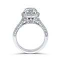 Round Diamond Halo Engagement Ring in 14K White Gold (Semi-Mount)