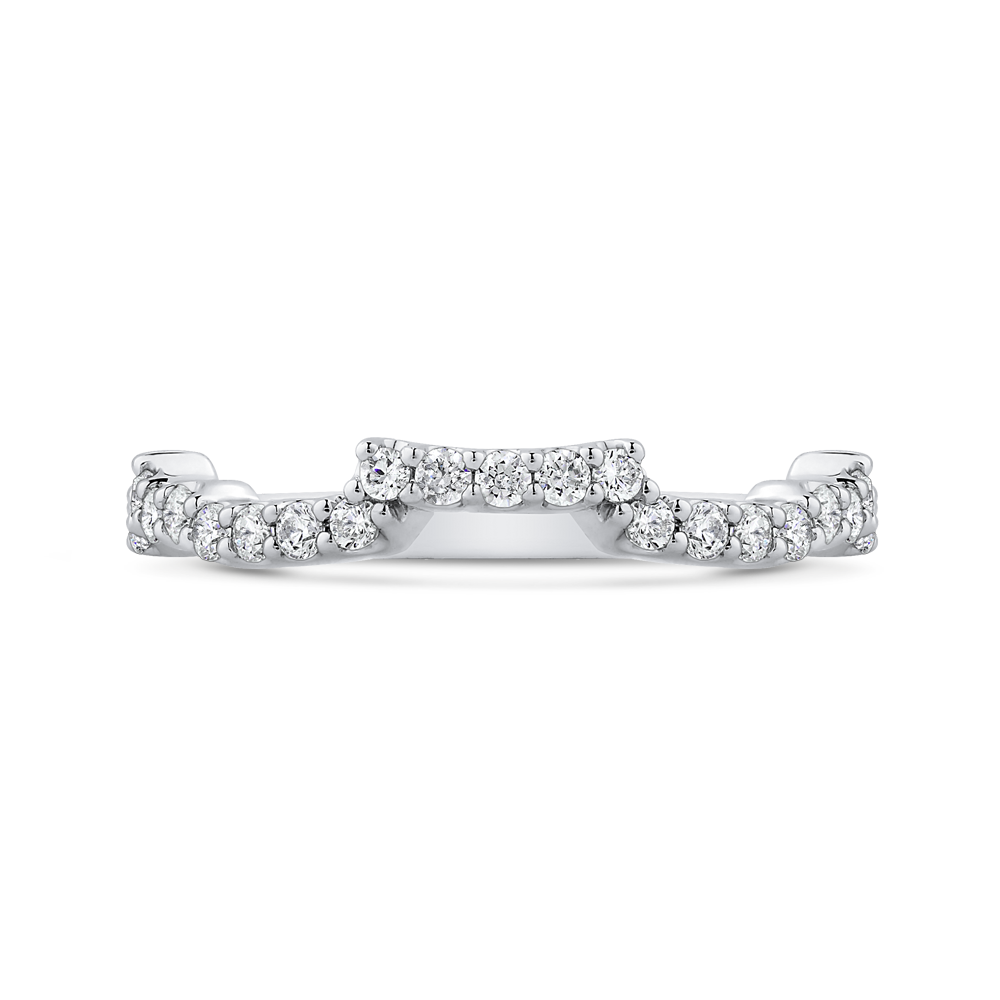 Round Diamond Wedding Band in 14K White Gold