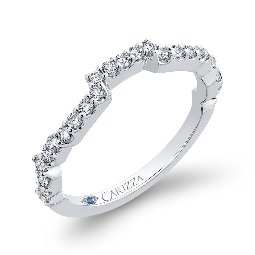 Round Diamond Wedding Band in 14K White Gold