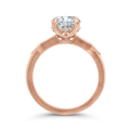 Round and Baguette Cut Diamond Engagement Ring in 14K Rose Gold (Semi-Mount)