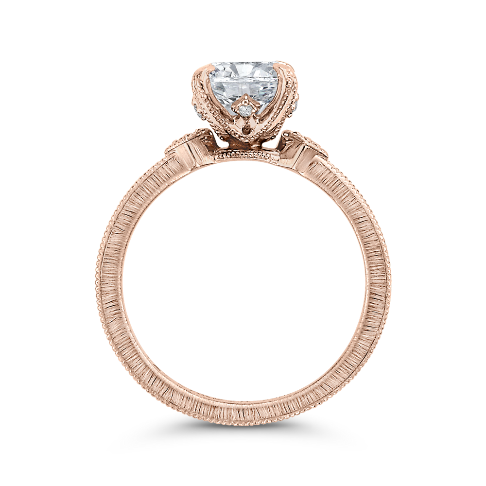 Diamond Engagement Ring in 14K Rose Gold (Semi-Mount)