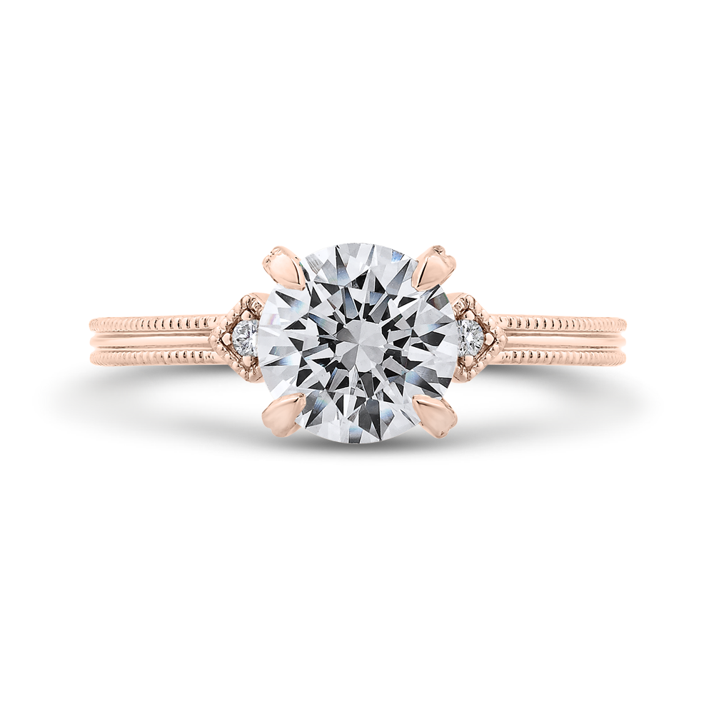 Diamond Engagement Ring in 14K Rose Gold (Semi-Mount)