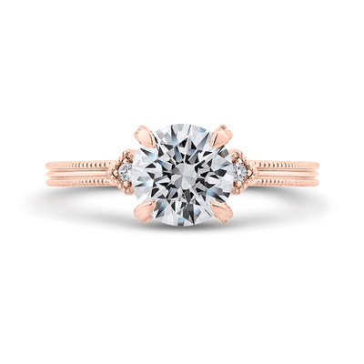 Diamond Engagement Ring in 14K Rose Gold (Semi-Mount)