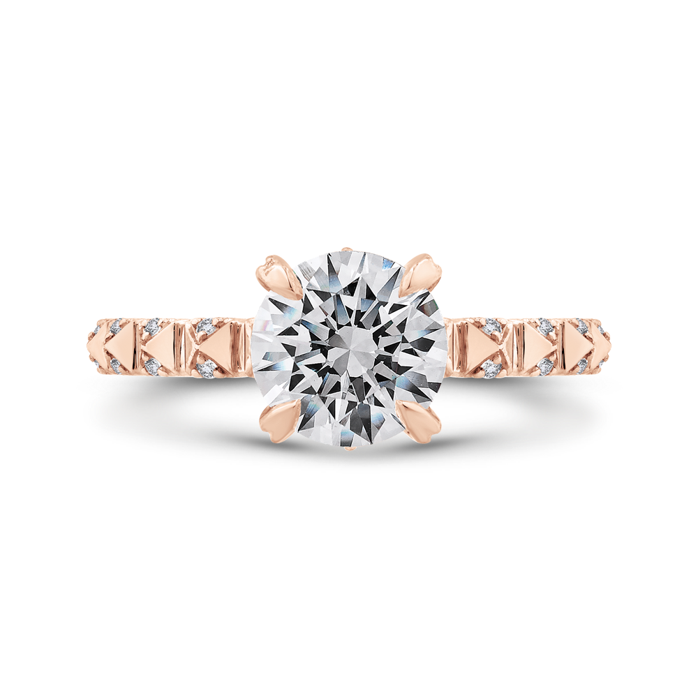 Diamond Engagement Ring in 14K Rose Gold (Semi-Mount)