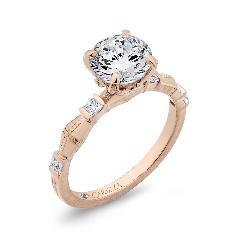 Diamond Engagement Ring in 14K Rose Gold (Semi-Mount)