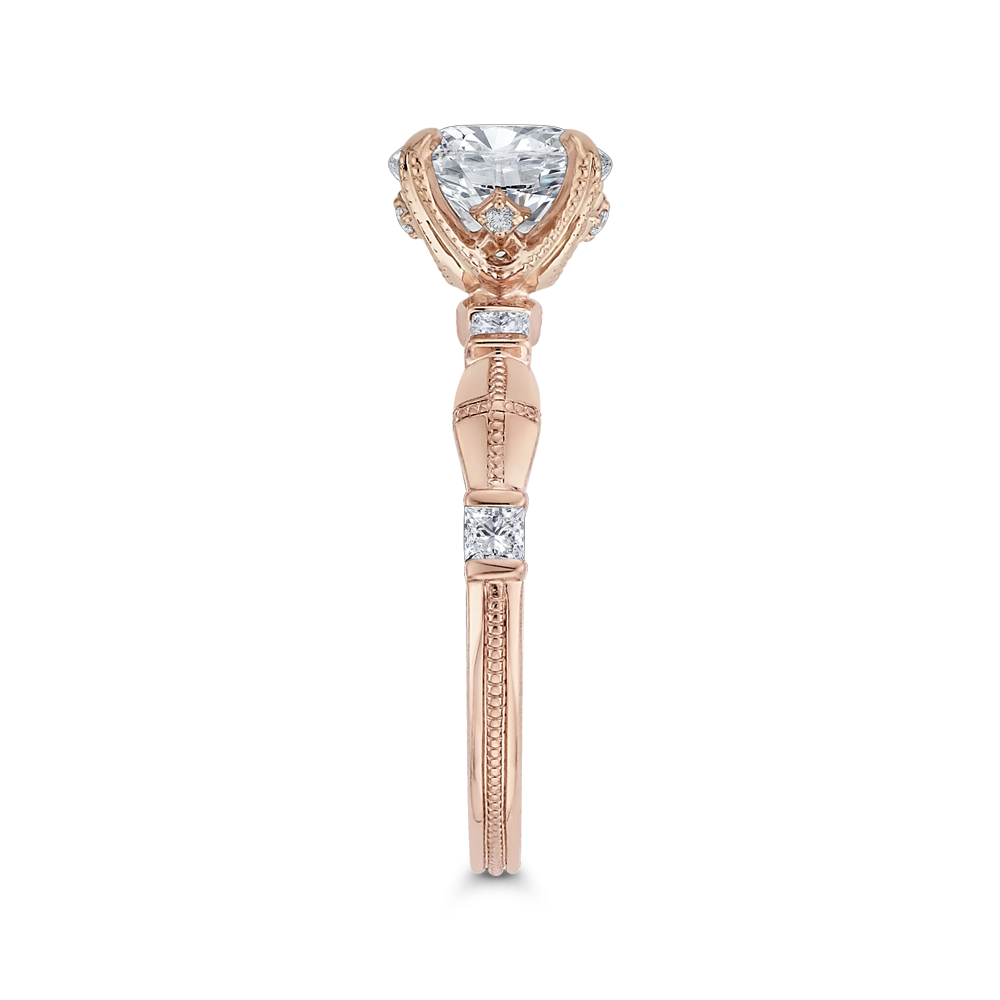 Diamond Engagement Ring in 14K Rose Gold (Semi-Mount)