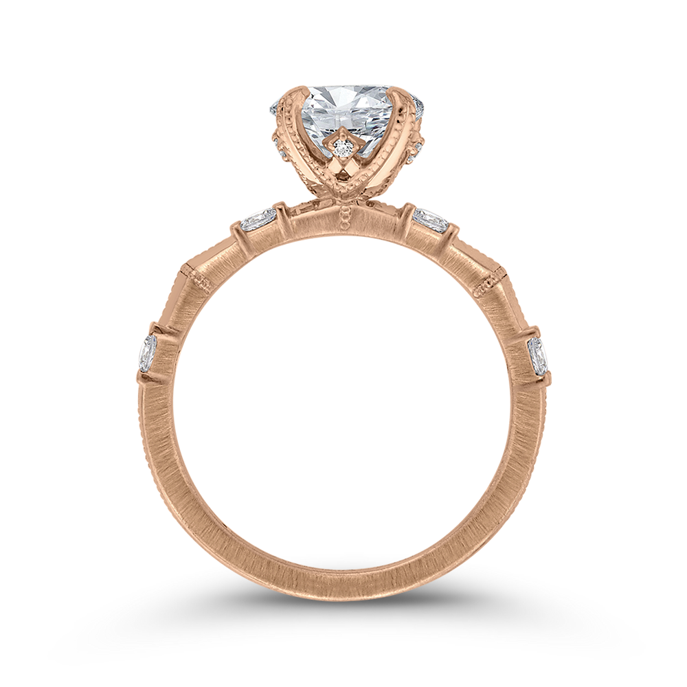 Diamond Engagement Ring in 14K Rose Gold (Semi-Mount)