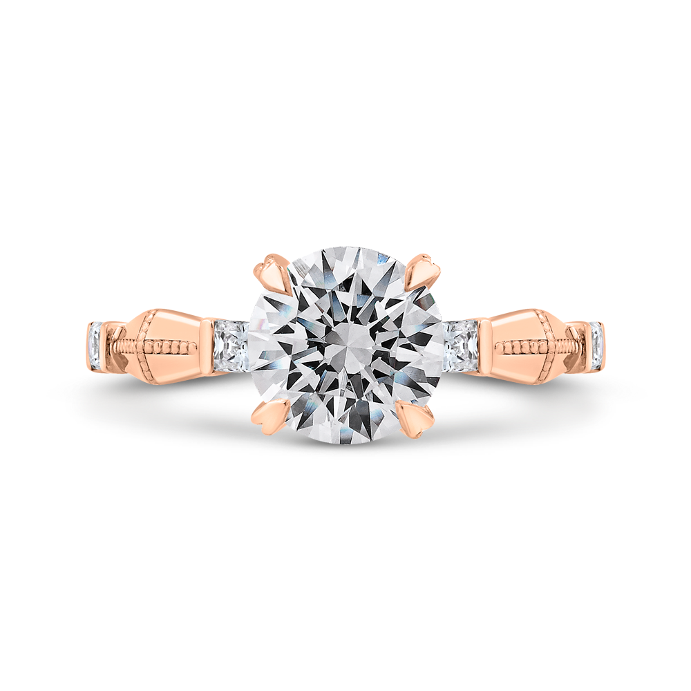 Diamond Engagement Ring in 14K Rose Gold (Semi-Mount)