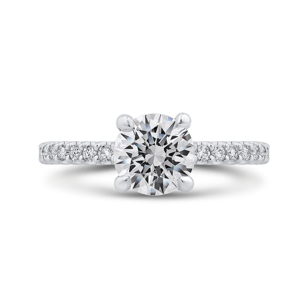 Diamond Classic Engagement Ring in 14K White Gold (Semi-Mount)