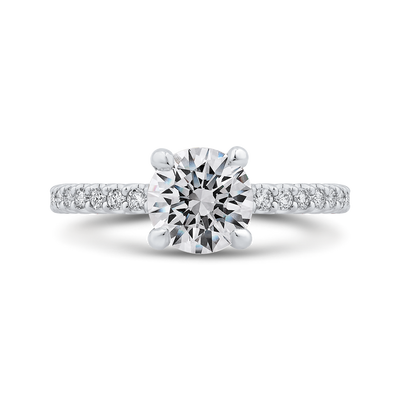 Diamond Classic Engagement Ring in 14K White Gold (Semi-Mount)