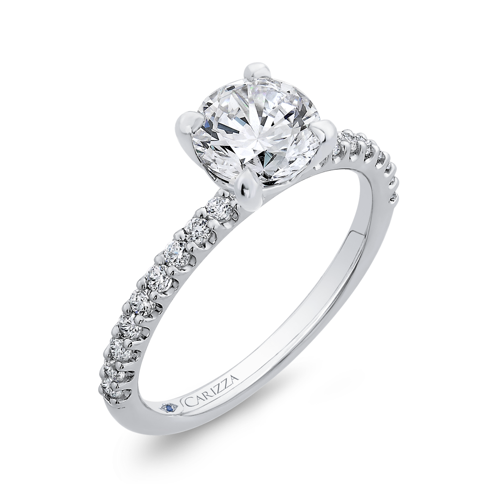 Diamond Classic Engagement Ring in 14K White Gold (Semi-Mount)