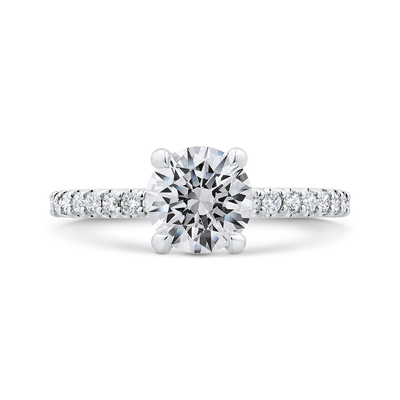 Diamond Classic Engagement Ring in 14K White Gold (Semi-Mount)