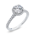 Diamond Classic Halo Engagement Ring in 14K White Gold (Semi-Mount)