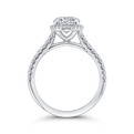 Diamond Classic Halo Engagement Ring in 14K White Gold (Semi-Mount)