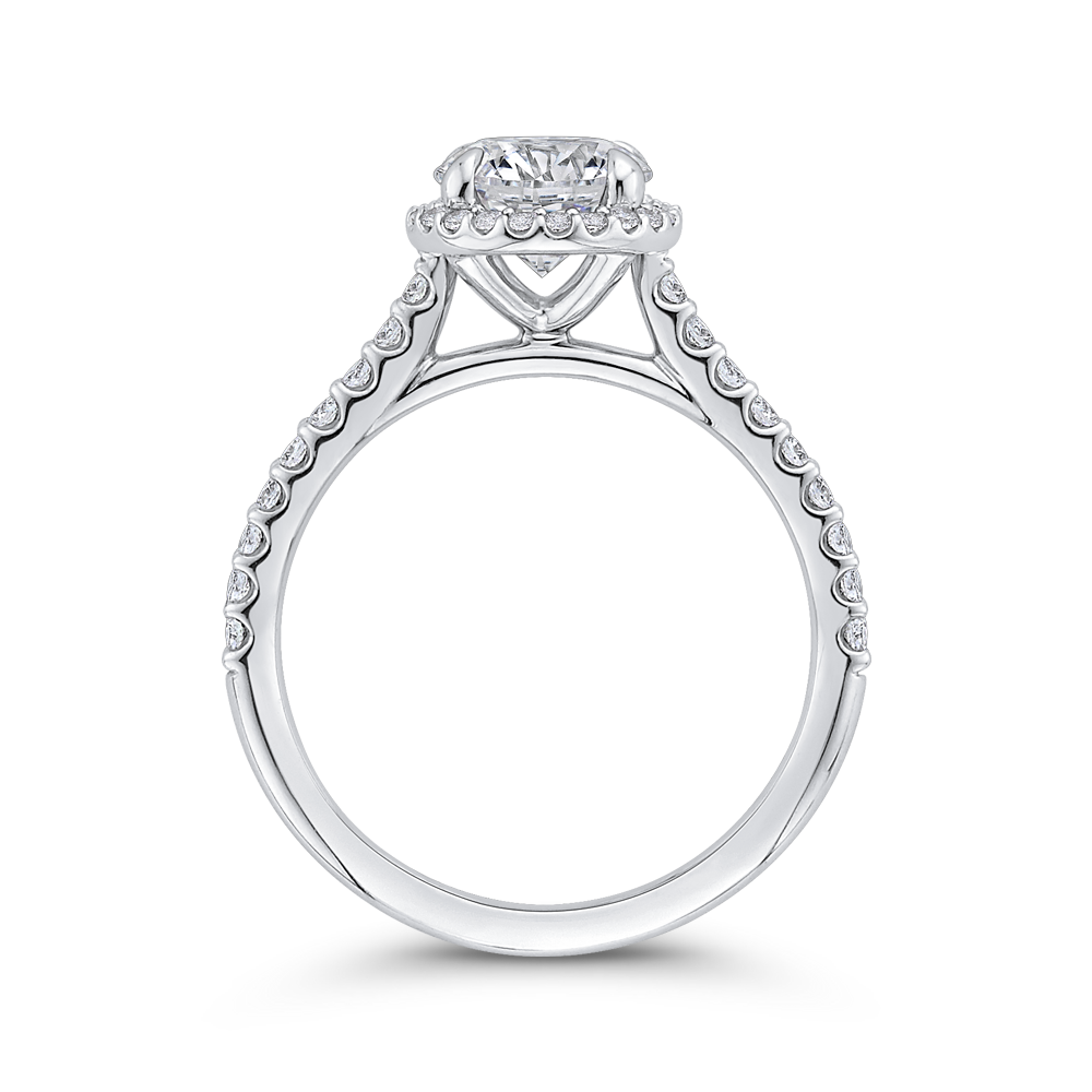 Diamond Classic Halo Engagement Ring in 14K White Gold (Semi-Mount)