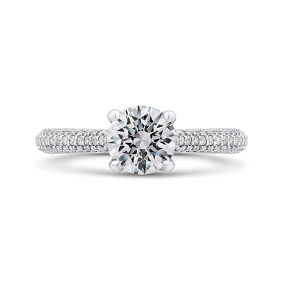 Diamond Classic Engagement Ring in 14K White Gold (Semi-Mount)