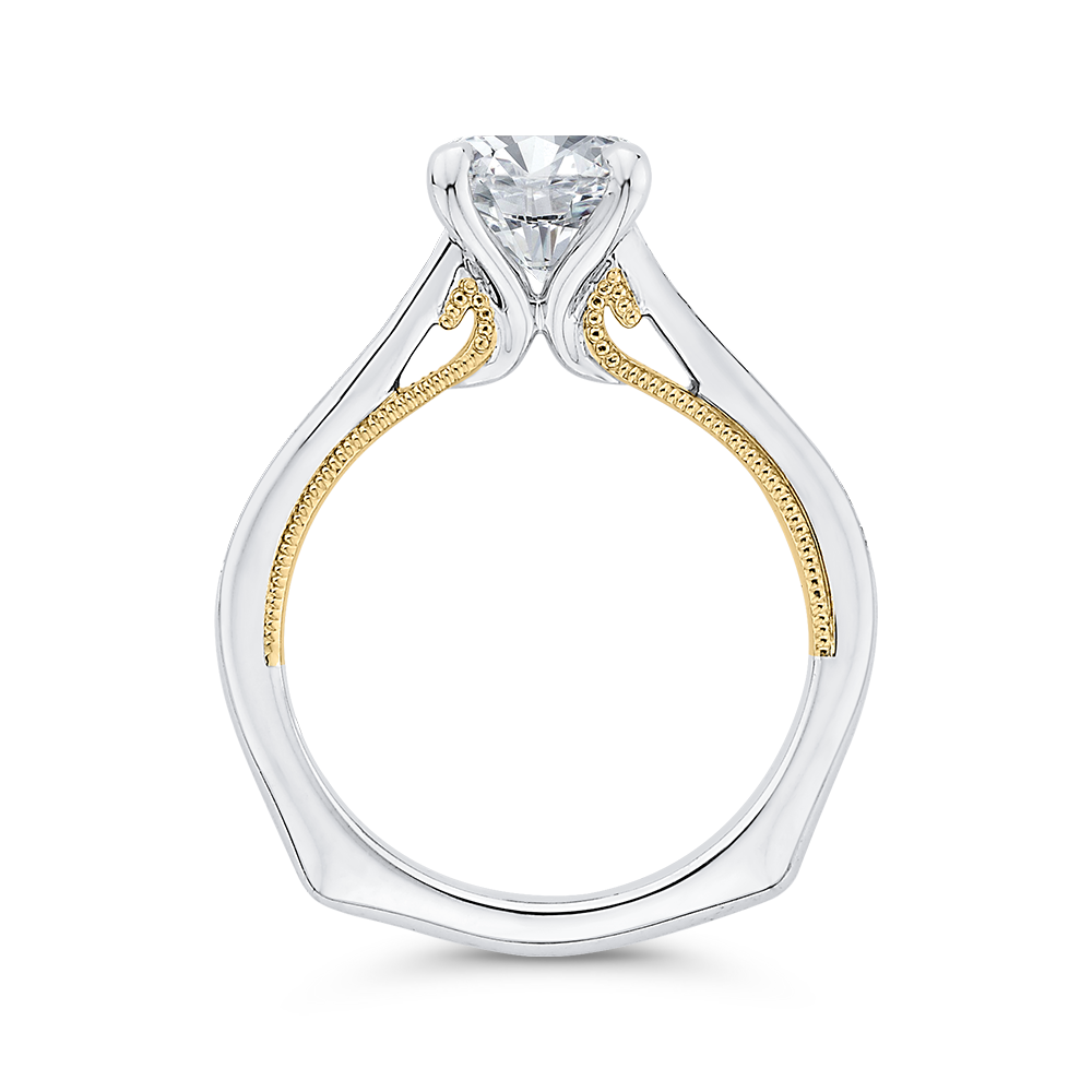 Diamond Engagement Ring in 14K Two Tone Gold (Semi-Mount)