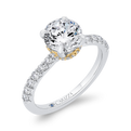 Round Diamond Engagement Ring in 14K Two Tone Gold (Semi-Mount)