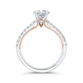 Round Diamond Engagement Ring in 14K Two Tone Gold (Semi-Mount)