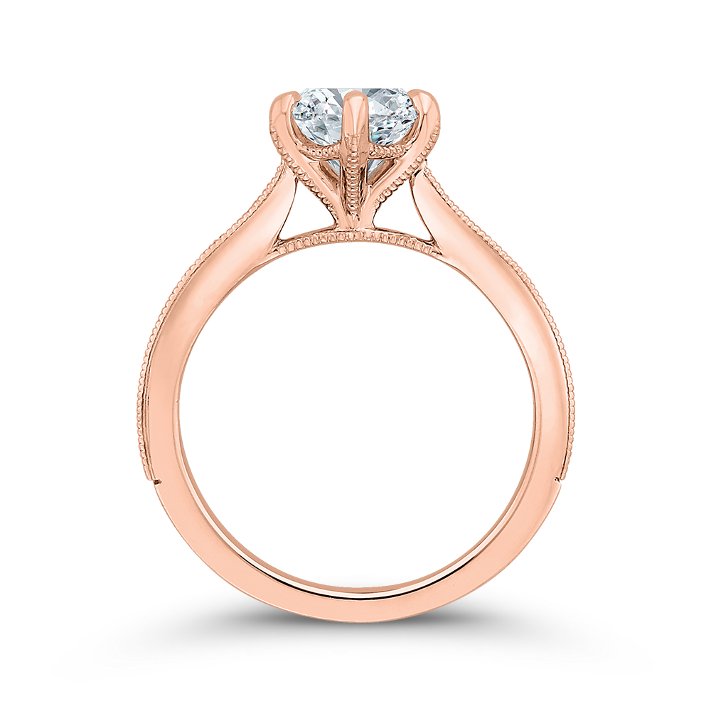 Round Diamond Engagement Ring in 14K Rose Gold (Semi-Mount)