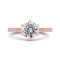 Round Diamond Engagement Ring in 14K Rose Gold (Semi-Mount)