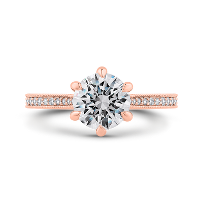 Round Diamond Engagement Ring in 14K Rose Gold (Semi-Mount)