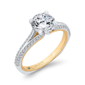 Split Shank Round Diamond Engagement Ring with Euro Shank in 14K Two Tone Gold (Semi-Mount)