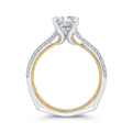 Split Shank Round Diamond Engagement Ring with Euro Shank in 14K Two Tone Gold (Semi-Mount)