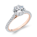 Round Diamond Engagement Ring in 14K Two Tone Gold (Semi-Mount)