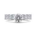 Round Diamond Engagement Ring in 14K White Gold (Semi-Mount)