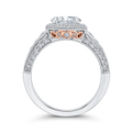 Diamond Halo Engagement Ring in 14K Two Tone Gold (Semi-Mount)