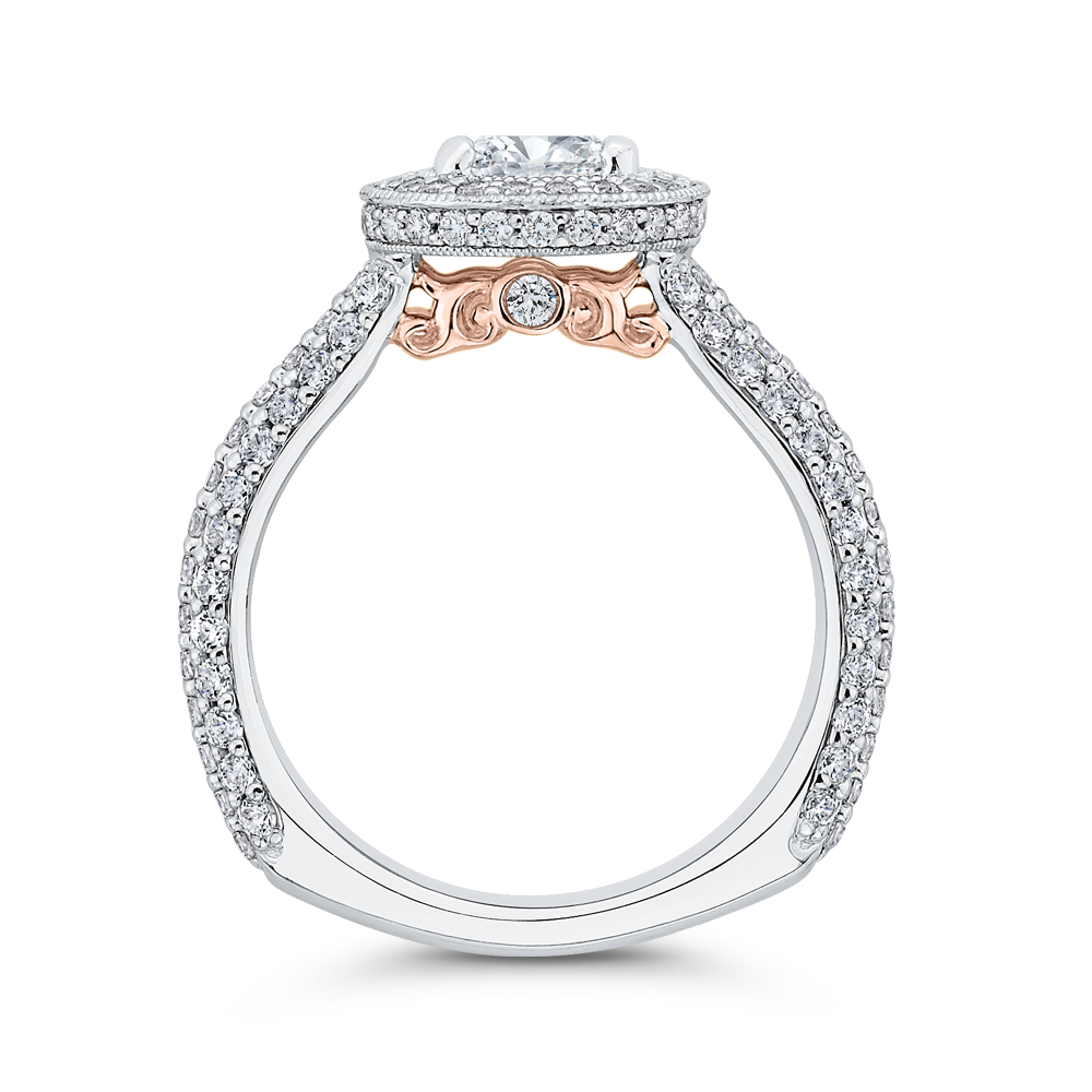 Diamond Engagement Ring in 14K Two Tone Gold (Semi-Mount)