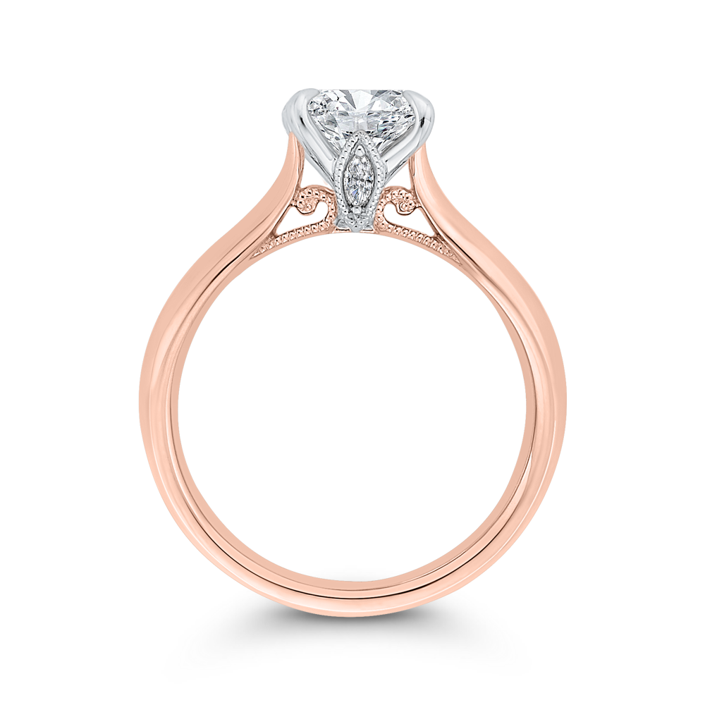 Diamond Engagement Ring in 14K Two Tone Gold (Semi-Mount)