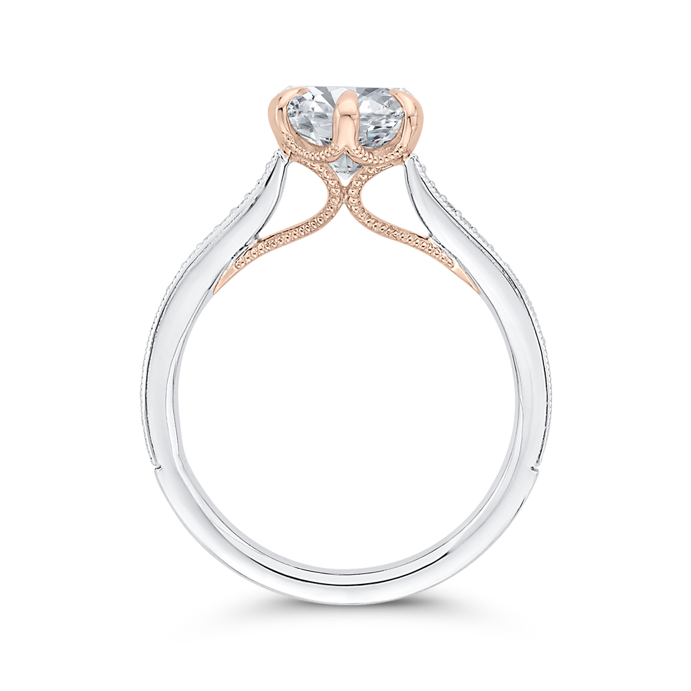 Diamond Engagement Ring in 14K Two Tone Gold (Semi-Mount)