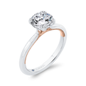 Solitaire Engagement Ring in 14K Two Tone Gold (Semi-Mount)